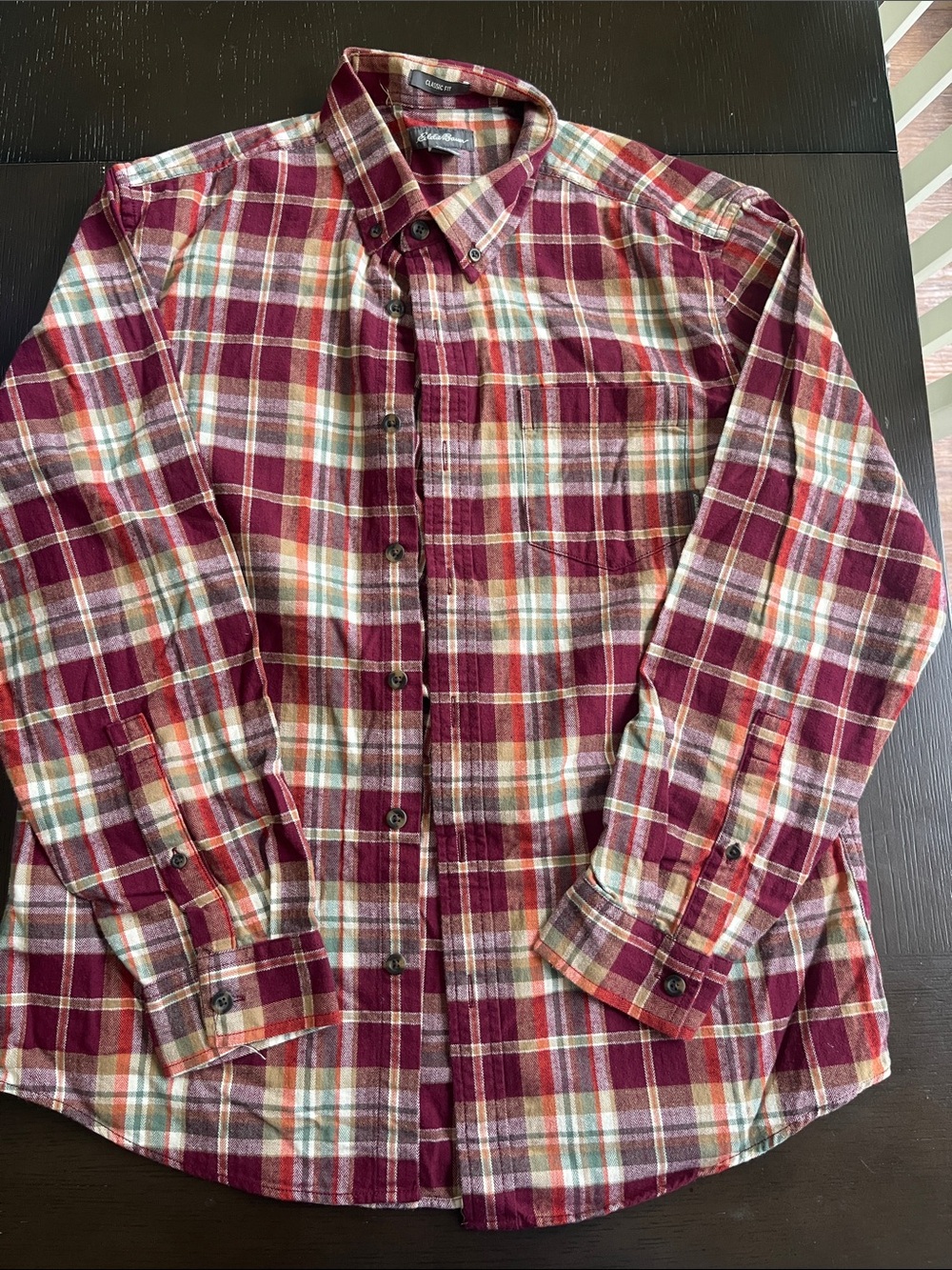 Eddie Bauer Plaid Long-Sleeve Button-Down Shirt